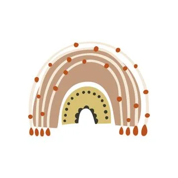 Scandinavian boho vector rainbow. Stock Illustration