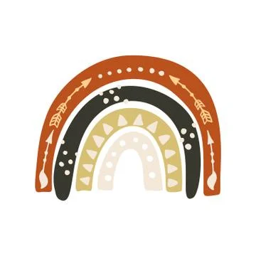 Scandinavian boho vector rainbow. Stock Illustration