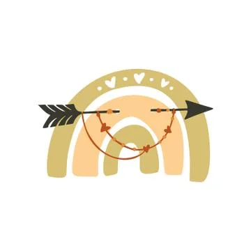 Scandinavian boho vector rainbow. Stock Illustration