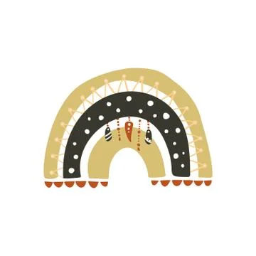 Scandinavian boho vector rainbow. Stock Illustration