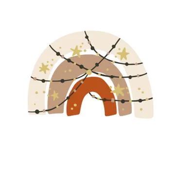 Scandinavian boho vector rainbow. Stock Illustration