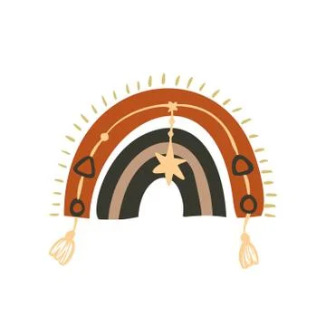 Scandinavian boho vector rainbow. Stock Illustration