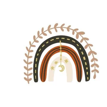 Scandinavian boho vector rainbow. Stock Illustration