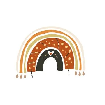 Scandinavian boho vector rainbow. Stock Illustration