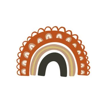 Scandinavian boho vector rainbow. Stock Illustration