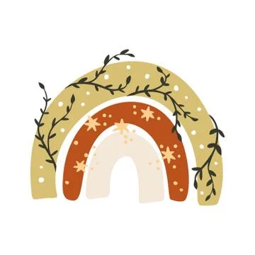 Scandinavian boho vector rainbow. Stock Illustration