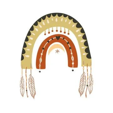 Scandinavian boho vector rainbow. Stock Illustration