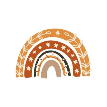 Scandinavian boho vector rainbow. Stock Illustration
