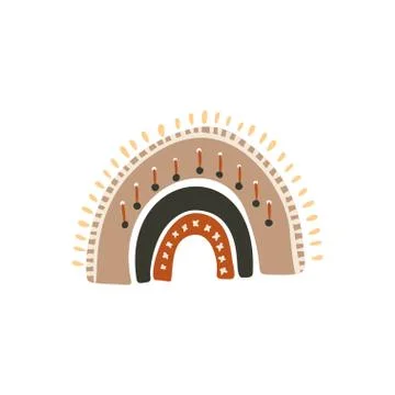 Scandinavian boho vector rainbow. Stock Illustration
