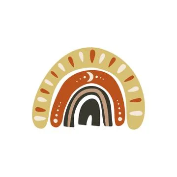 Scandinavian boho vector rainbow. Stock Illustration