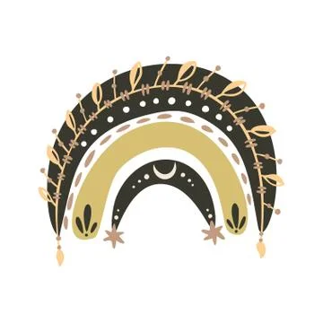 Scandinavian boho vector rainbow. Stock Illustration
