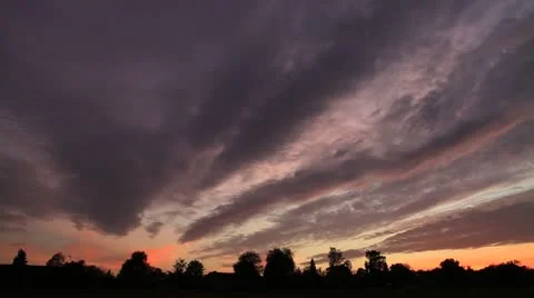 Scandinavian Clouds at Sunset Timelapse GFHD Stock Footage