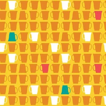 Scandinavian-CoffeeCup-Pattern Stock Illustration