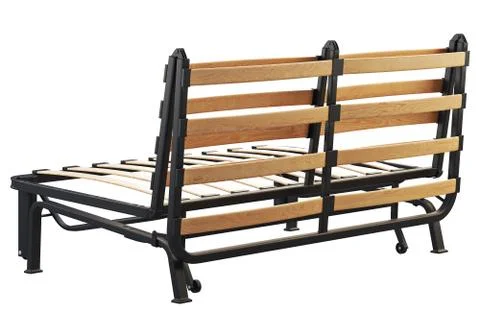 Scandinavian double folding bed frame. 3d render Stock Illustration
