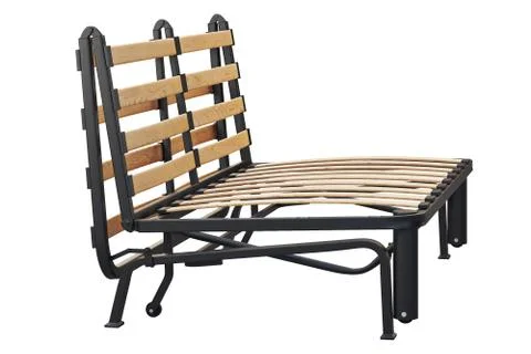 Scandinavian double folding bed frame. 3d render Stock Illustration
