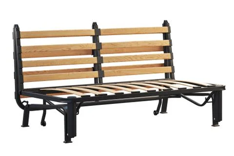 Scandinavian double folding bed frame. 3d render Stock Illustration