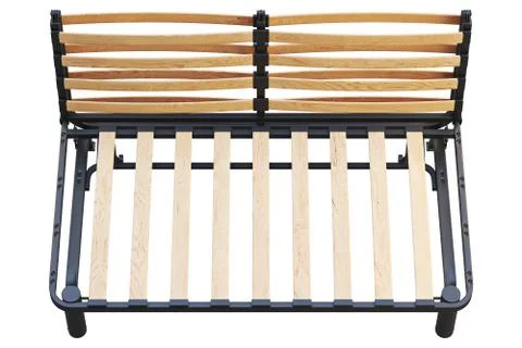Scandinavian double folding bed frame. 3d render Stock Illustration