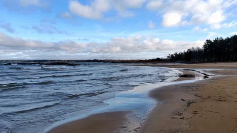 Scandinavian Empty Beach in November Vídeos de archivo 99219852