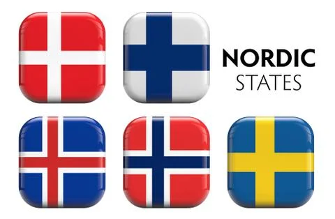 Scandinavian flags Stock Illustration