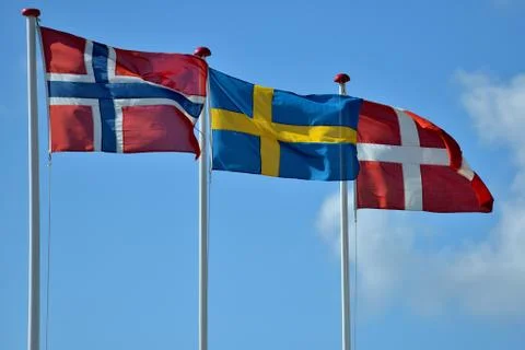 Scandinavian flags Stock Photos