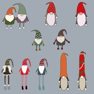 Scandinavian gnomes. Stock Illustration