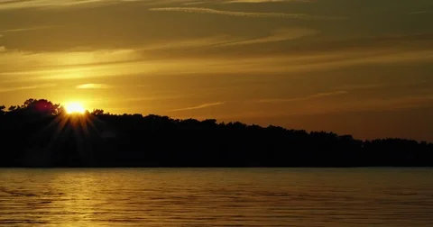 Scandinavian landscape at sunset Stock Footage 77545687