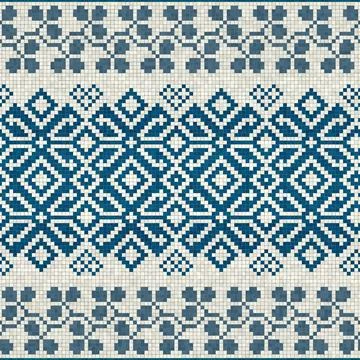 Scandinavian mosaic vector pattern Stock Illustration