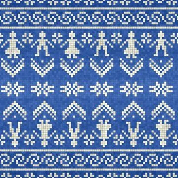 Scandinavian mosaic vector pattern Stock Illustration