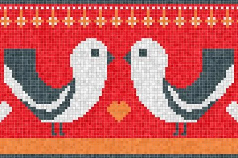 Scandinavian mosaic vector pattern Illustrazione stock