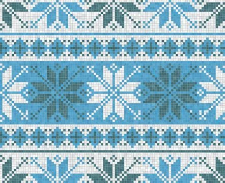 Scandinavian mosaic vector pattern Stock Illustration