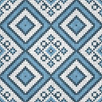 Scandinavian mosaic vector pattern Stock Illustration