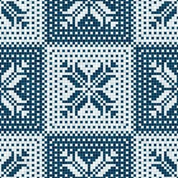 Scandinavian mosaic vector pattern Stock Illustration