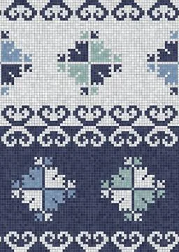 Scandinavian mosaic vector pattern Stock Illustration