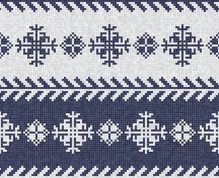 Scandinavian mosaic vector pattern Stock Illustration