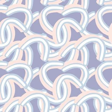 Scandinavian naive seamless pattern with random rainbow shapes print. Pastel  Illustrazione stock