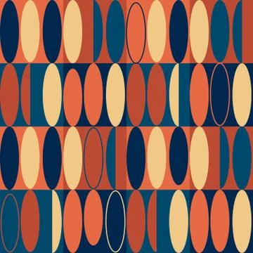 Scandinavian-Ovals-Pattern Stock Illustration
