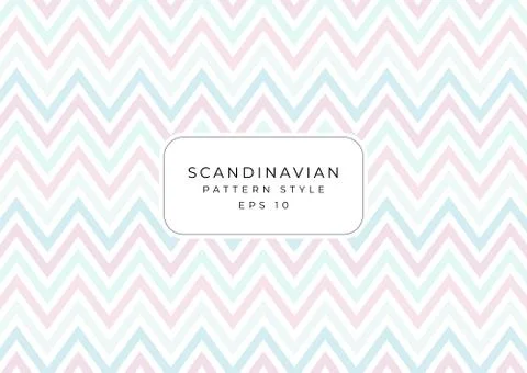Scandinavian pattern style background modern line doodle design abstract art Stock Illustration