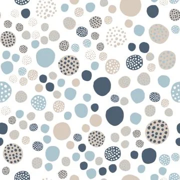 Scandinavian polka dot seamless pattern on white background. 스톡 일러스트