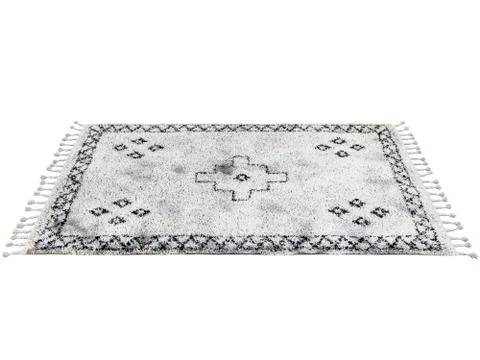 Scandinavian rug with ethnic pattern. 3d render Stock Illustration