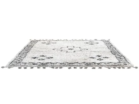 Scandinavian rug with ethnic pattern. 3d render Stock Illustration