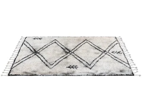 Scandinavian rug with ethnic pattern. 3d render Stock Illustration