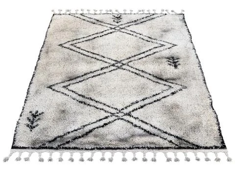 Scandinavian rug with ethnic pattern. 3d render Stock Illustration