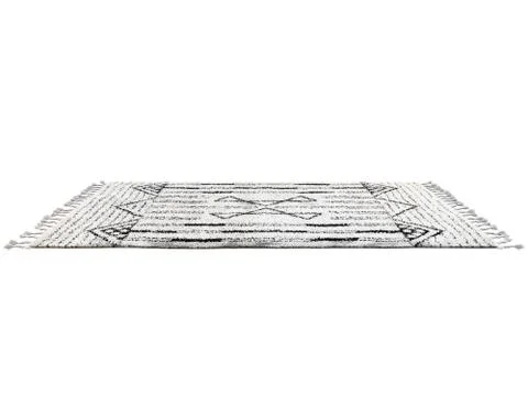 Scandinavian rug with ethnic pattern. 3d render Stock Illustration