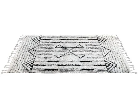 Scandinavian rug with ethnic pattern. 3d render Stock Illustration