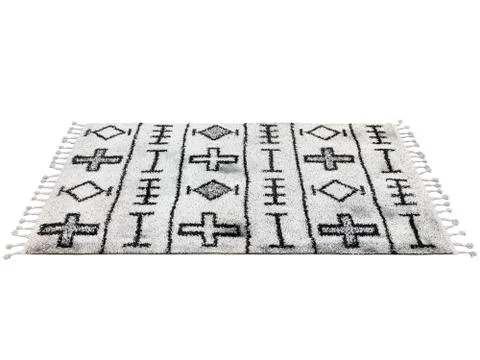 Scandinavian rug with ethnic pattern. 3d render Stock Illustration