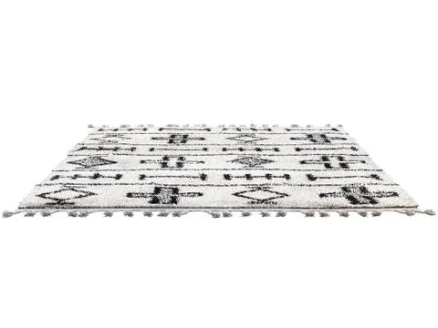 Scandinavian rug with ethnic pattern. 3d render Stock Illustration