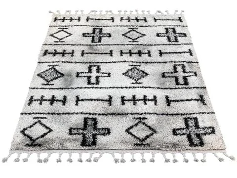 Scandinavian rug with ethnic pattern. 3d render Stock Illustration