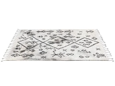 Scandinavian rug with ethnic pattern. 3d render Stock Illustration