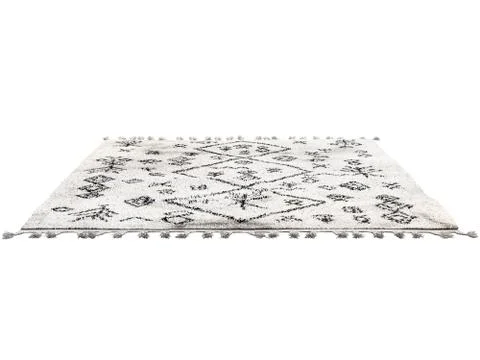Scandinavian rug with ethnic pattern. 3d render Stock Illustration