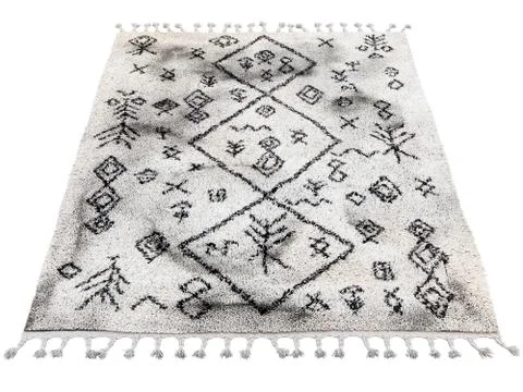 Scandinavian rug with ethnic pattern. 3d render Stock Illustration